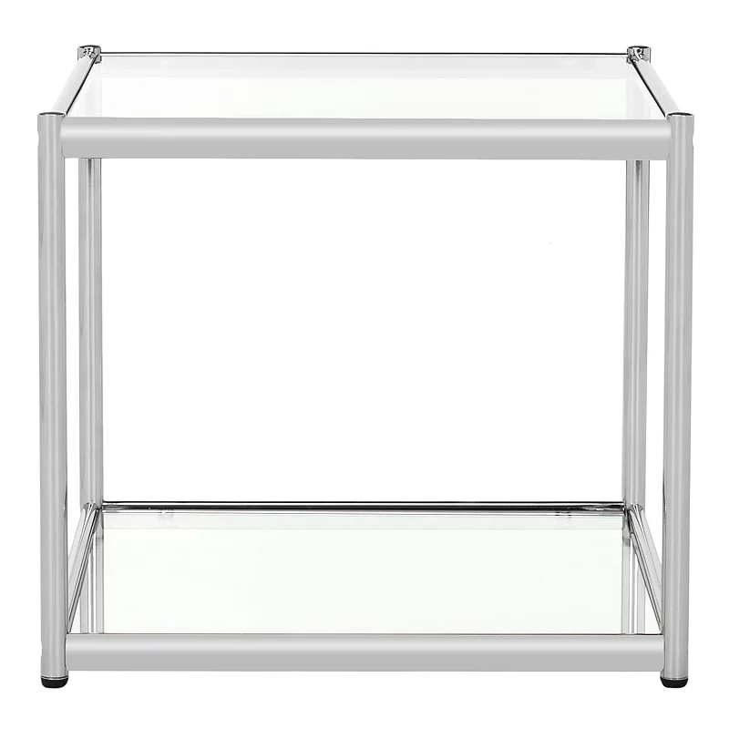 Safavieh Chrome Finish Glass End Table