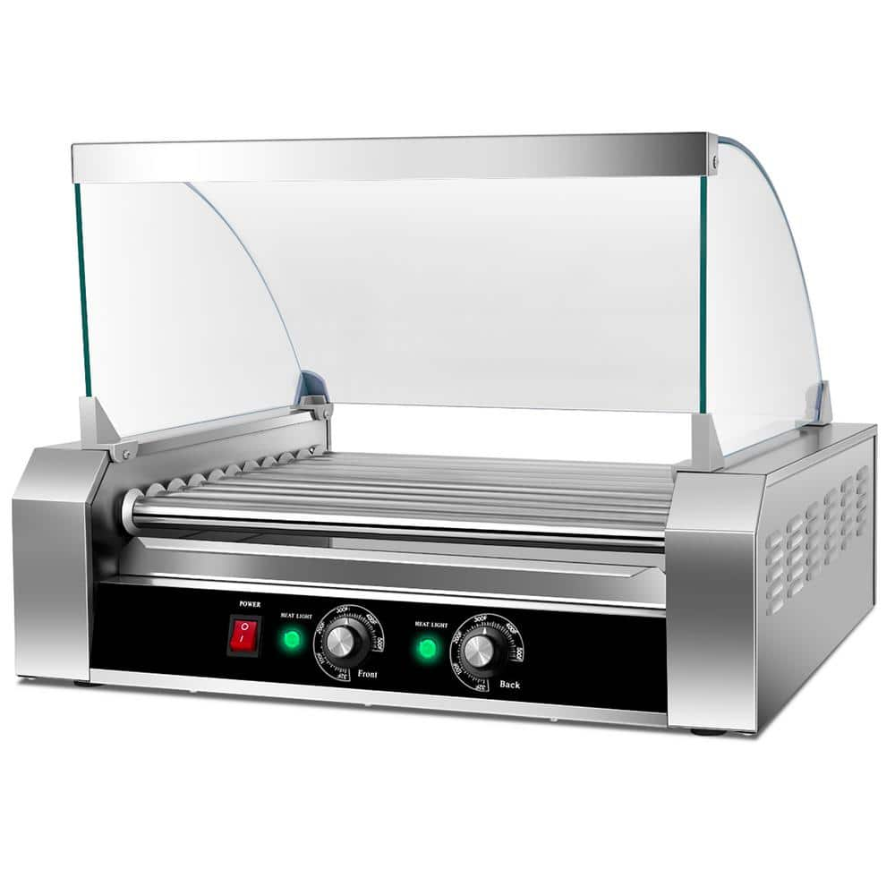 Costway 279 sq.in Silver Stainless steel 11 Roller Grill Cooker Machine W/cover CE EP19236