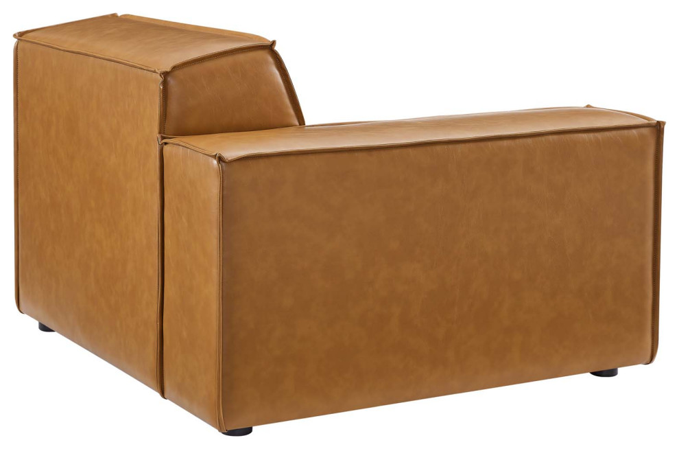 Restore Vegan Leather Loveseat  Tan   Contemporary   Loveseats   by Modway  Houzz