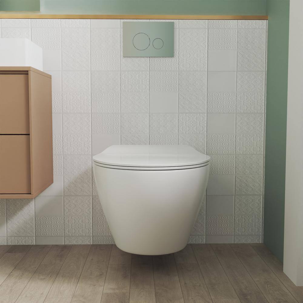 DEERVALLEY 2-Piece 0.81.6 GPF Elongated Toilet Wall Mounted Wall Hung Toilet With Concealed In-Wall Toilet Tank (Seat Included) DV-1F0069-CF