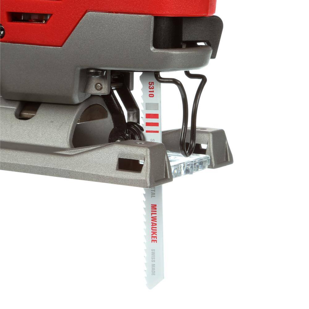 MW M12 12V Lithium-Ion Cordless Jig Saw with M12 38 in. Crown Stapler and 6.0 Ah XC Battery Pack 2445-20-2447-20-48-11-2460