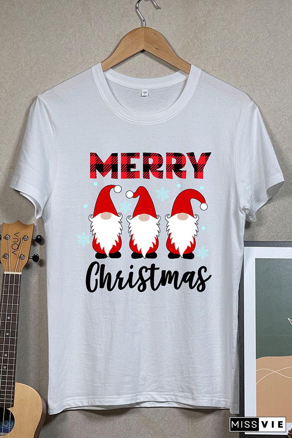 MERRY Christmas Printed Tees for Women Wholesale Short Sleeve T shirts Top