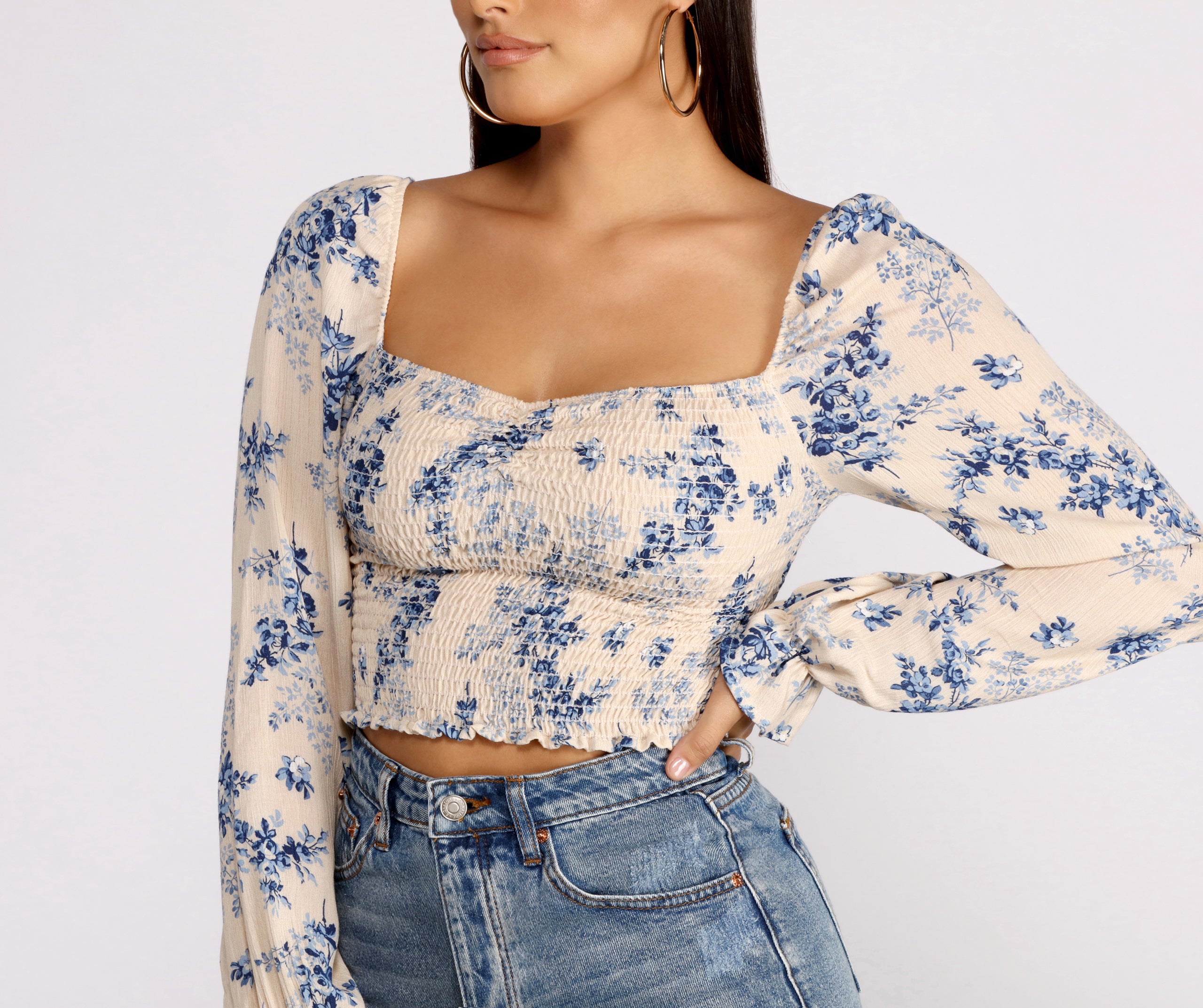 Caught In A Floral Gaze Gauze Top