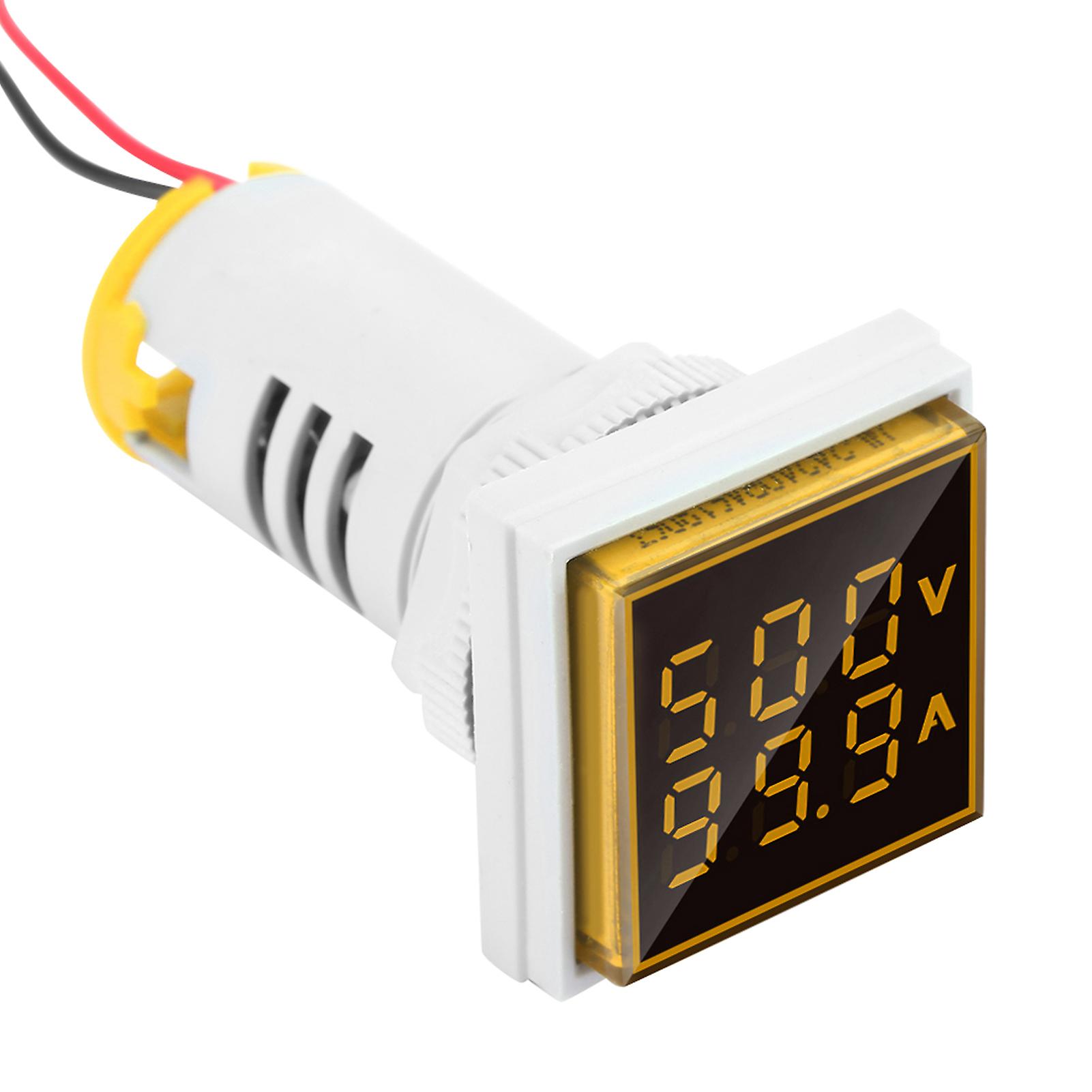 Led Digital Display Ac Voltage Current Meter Indicator 22mm 0-100a Meter Indicator (yellow)