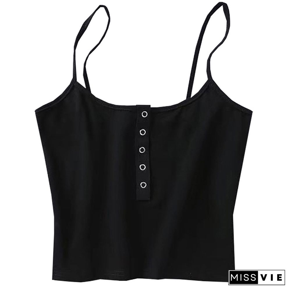 Summer Women Strap Crop Top Women Sexy Backless Leakage Navel Solid Camisole Sexy Tank Top Tube Top Breathable Crop Tops