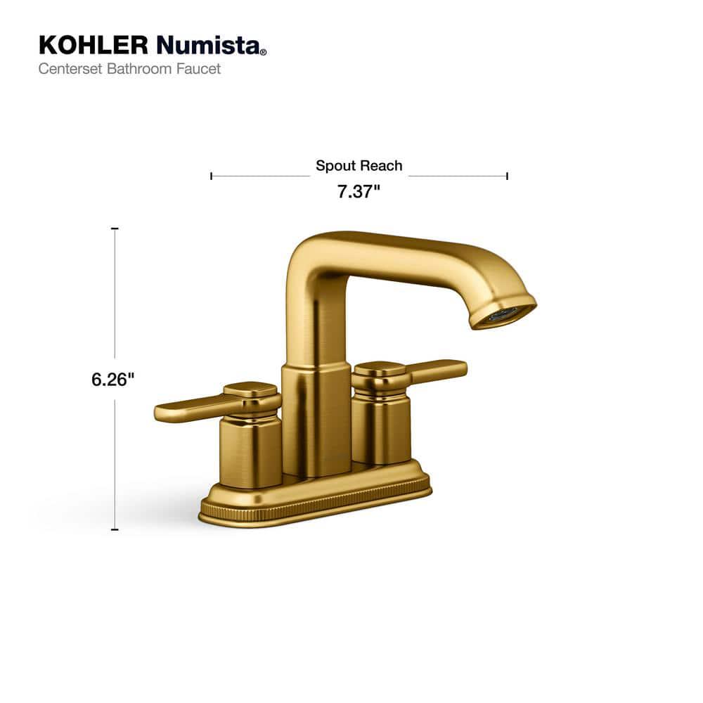 KOHLER Numista 4 in Centerset 2Handle Bathroom Faucet in Vibrant Brushed Moderne Brass