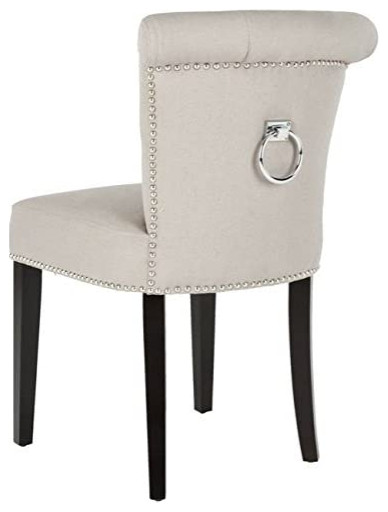 Set of 2 Armless Dining Chair  Padded Seat With Button Tufted Back  Taupe   Transitional   Dining Chairs   by Declusia  Houzz