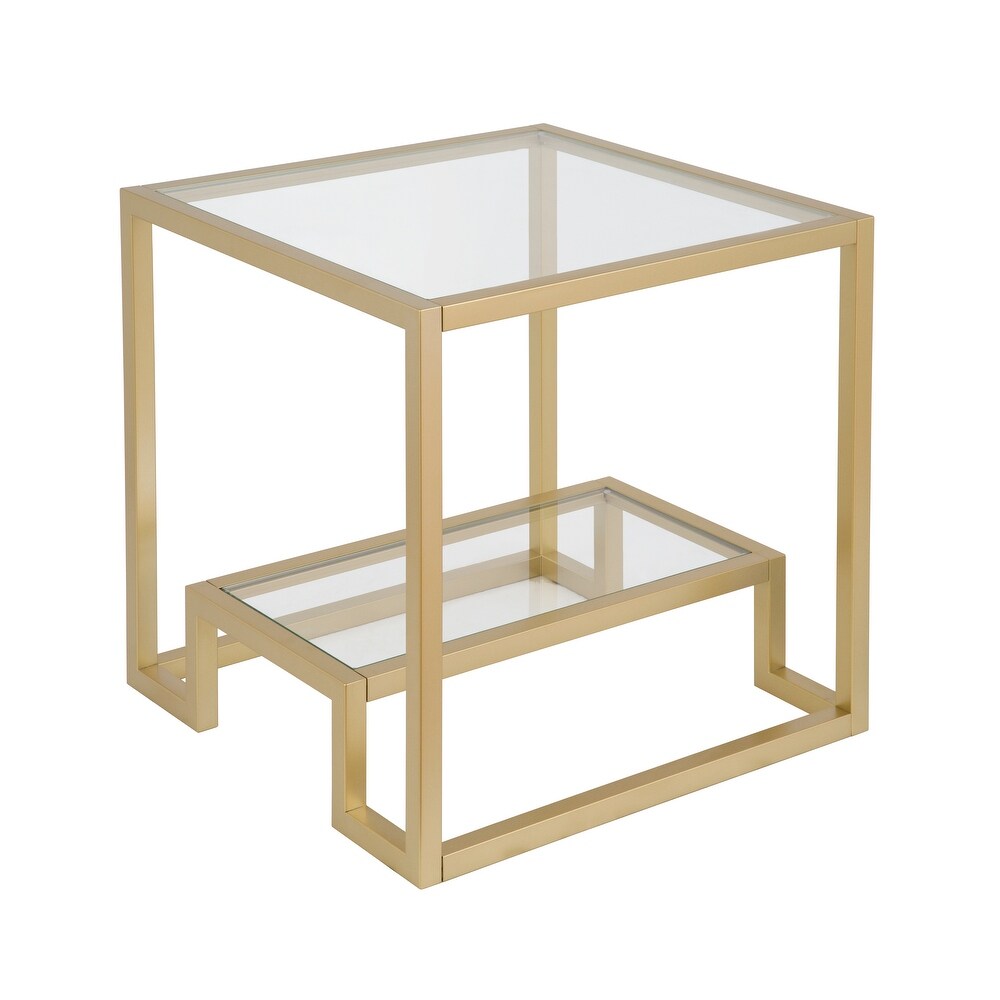 Athena Gold Geometric Luxe Side Table