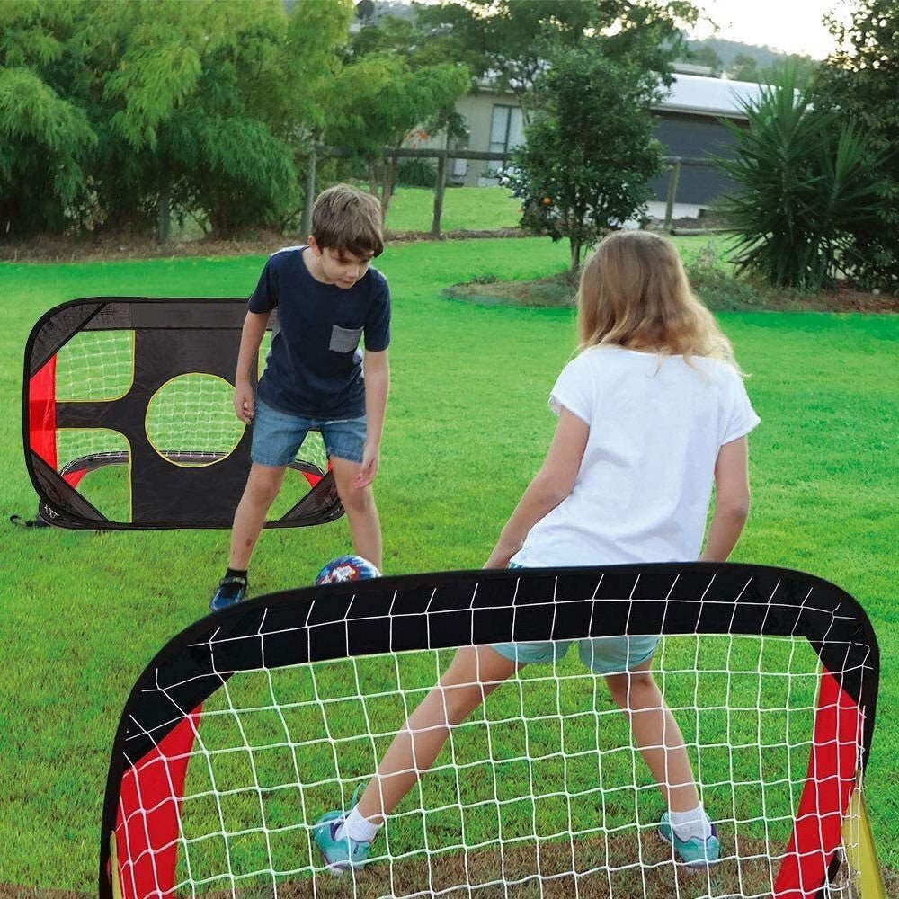 Best 2-In-1 Kids Pop Up Football Soccer Goal Net With Portable Bag