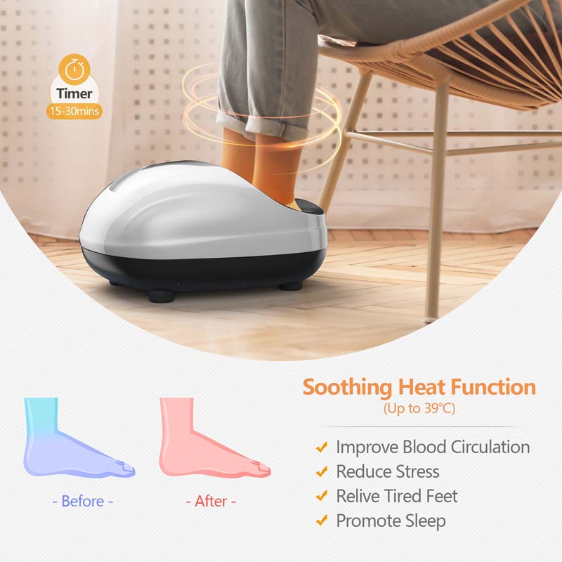 Foot Massager Machine with Heat & Remote, Shiatsu Foot Massager with Deep 3D Kneading Rolling Relieves Plantar Fasciitis