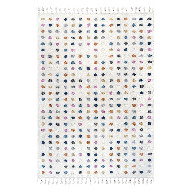 nuLoom Behati High-Low Polka Dot Tassel Area Rug