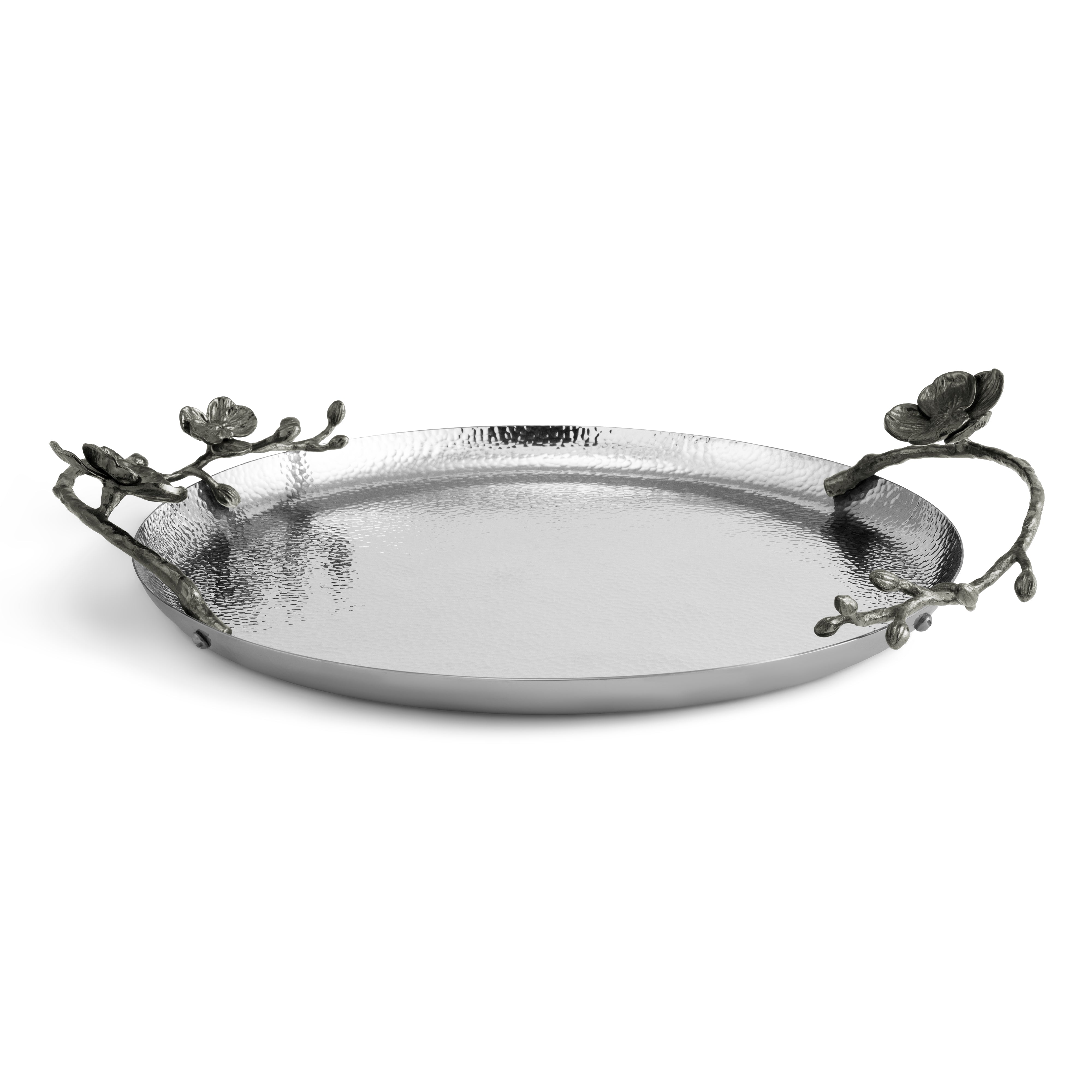 Black Orchid Round Tray