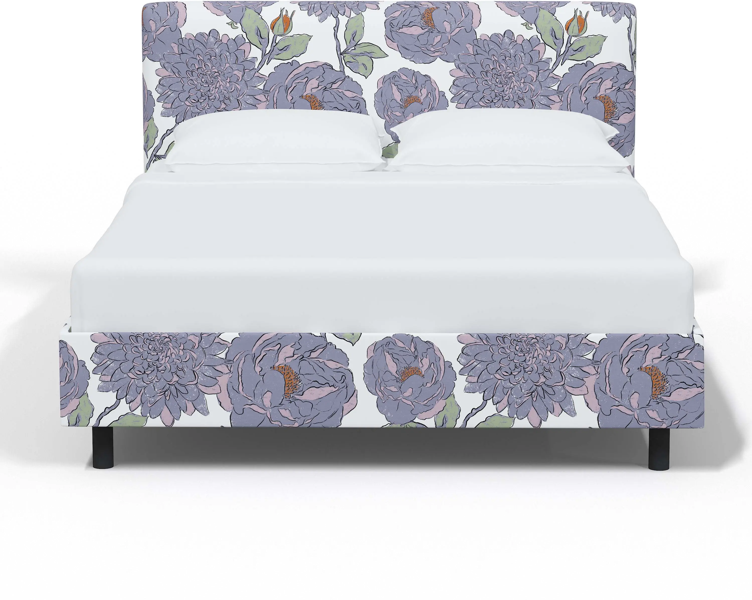 Brianna Periwinkle Floral Twin Platform Bed - Skyline Furniture