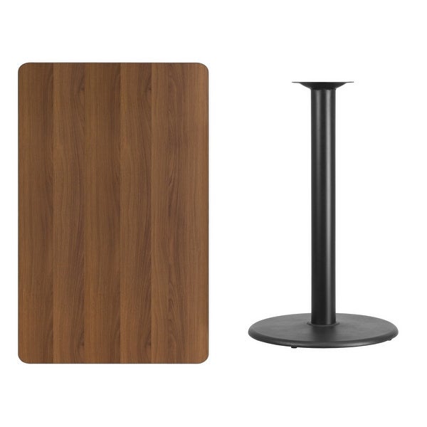 30'' x 48'' Rectangular Laminate Table Top with 24'' Round Bar Height Table Base - 30