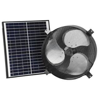 iLIVING 1750 CFM Black Solar Powered Gable Mount Solar Attic Fan ILG8SF303