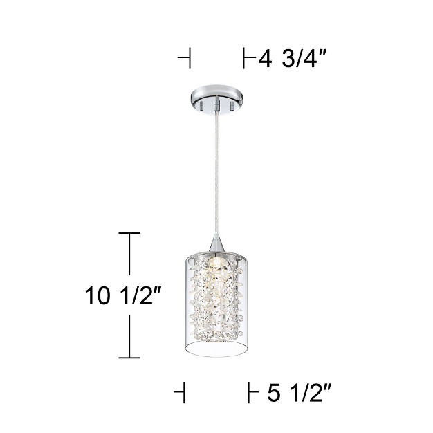 Wide Modern Dimmable Led Crystal Clear Glass For Dining Room House Foyer Kitchen Island Entryway