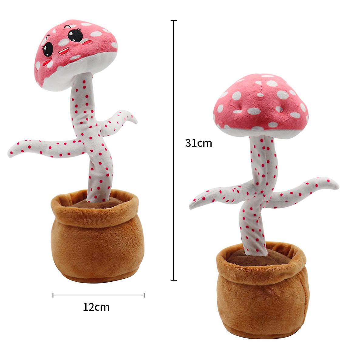 Dancing Mushroom Toy That Repeats What You Say! With Glowing Singing Recording Cute Mushroom Stuffed Animal Kids Toy Birthday Xmas Gifts