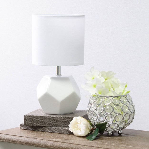 Round Prism Mini Table Lamp With Matching Fabric Shade Simple Designs