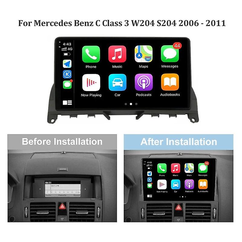 2din Android 12 Carplay Car Multimidia Video Player For Mercedes Benz C Class 3 W204 S204 2006-2011