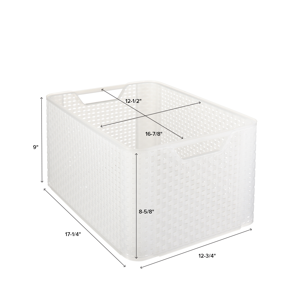 Curver White Basketweave Storage Bin with Handles