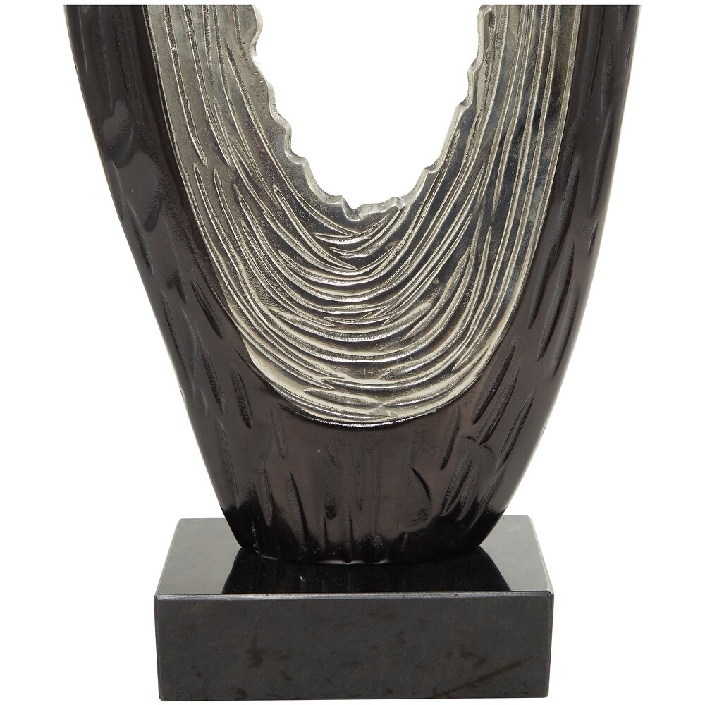 Aluminum Teardrop Abstract Sculpture with Black Base