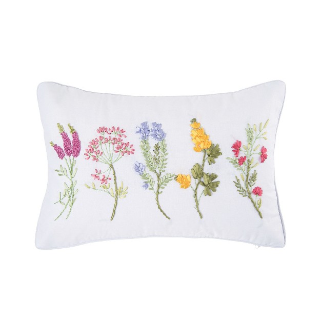 C amp f Home Botanical Hand Crafted Ribbon Art Pillow