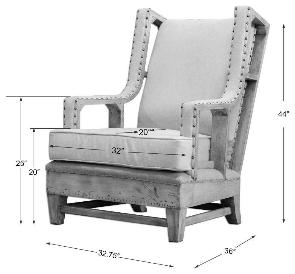 Contemporary Retro Open Armchair With Exposed Wood Frame   Armchairs And Accent Chairs   by My Swanky Home  Houzz