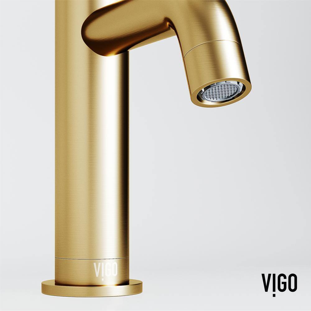 VIGO Ruxton Single Handle Single-Hole Bathroom Faucet in Matte Brushed Gold VG01050MG