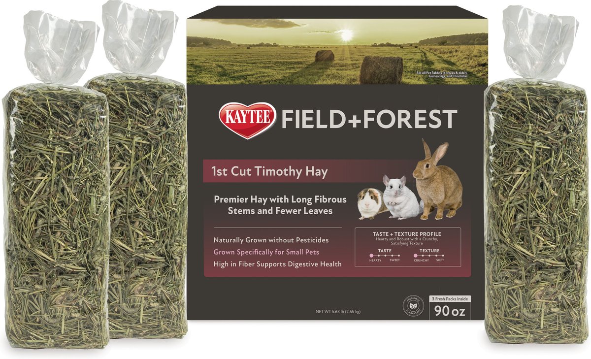 Field+Forest by Kaytee 1st Cut Timothy Small Pet Hay， 90-oz box