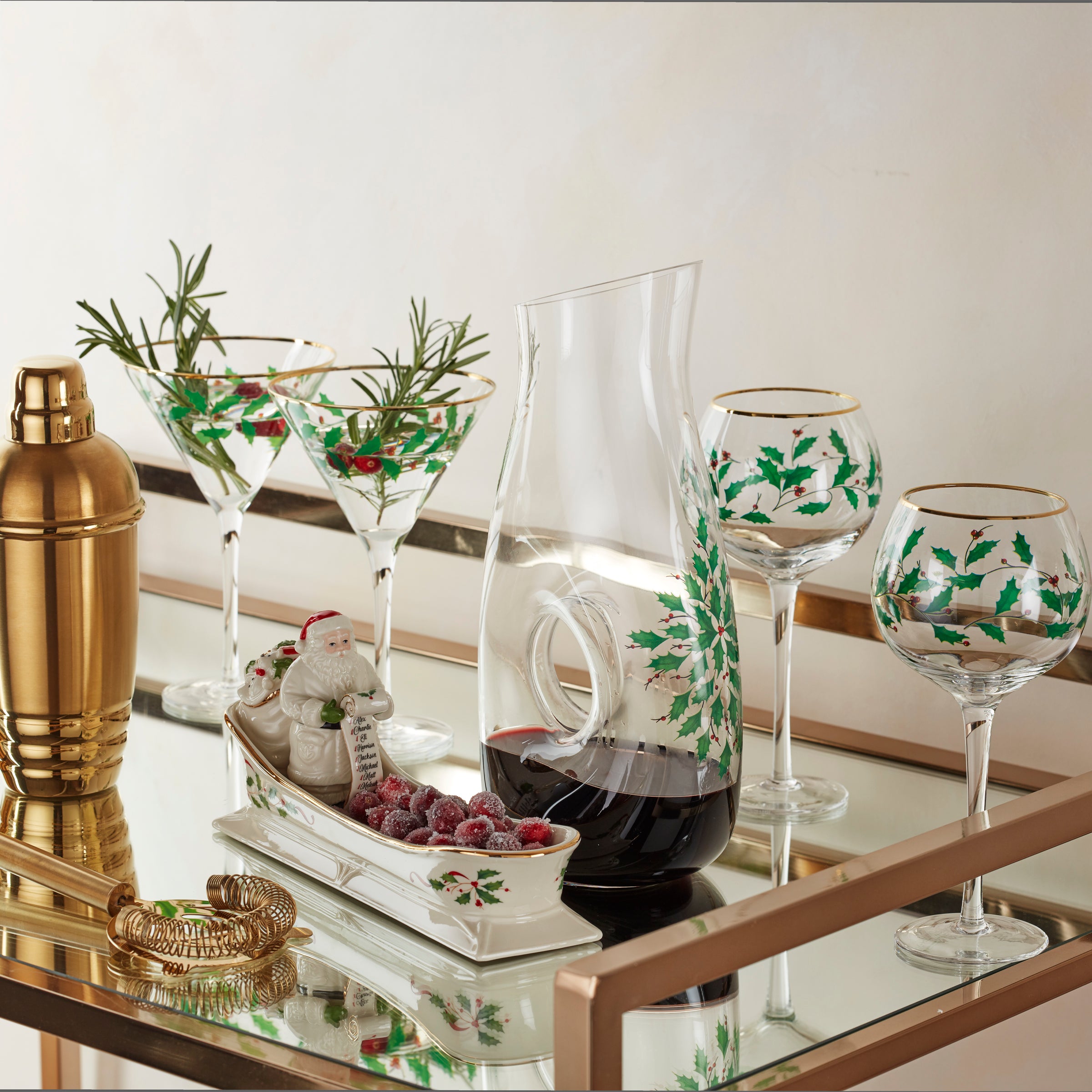 Holiday 3-Piece Decanter & Wine Glasses Set