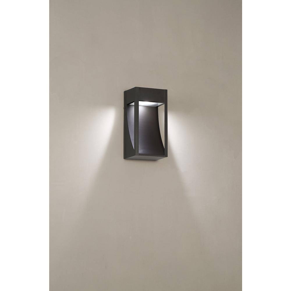 Home Decorators Collection Monticello 1-Light Oil Rubbed Bronze Outdoor Integrated LED Wall Lantern Sconce with Etched Lens 23701