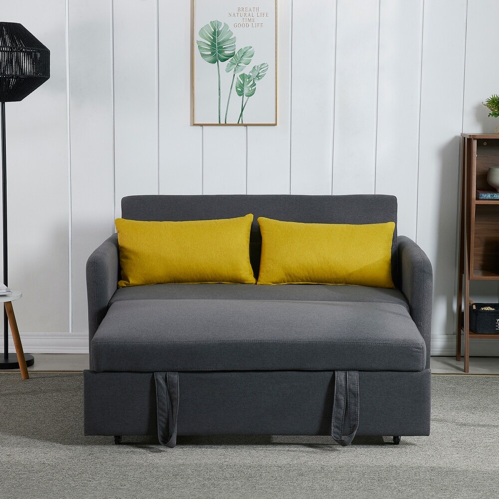 Modern Sofa with Pull Out Sleeper Bed Adjustable Backrest for Living Room