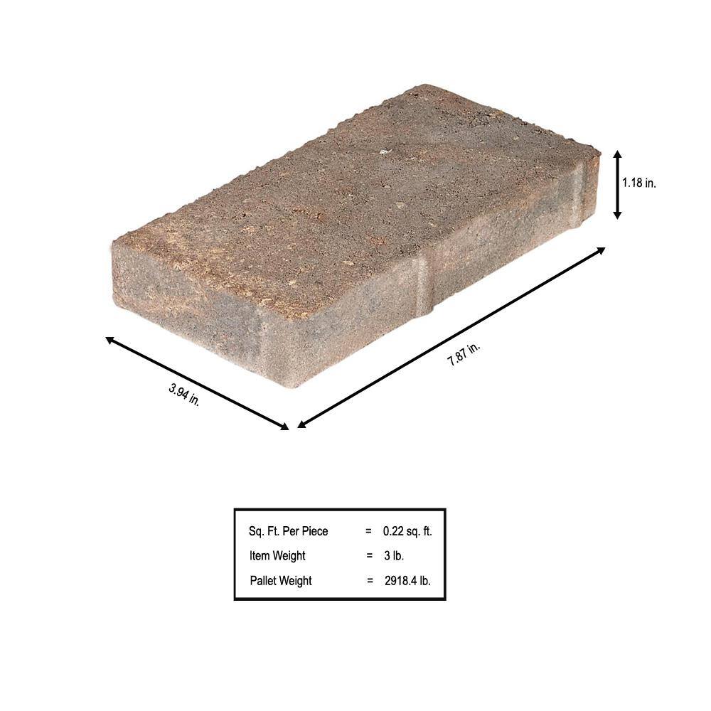 Pavestone Milano Small 7.75 in. x 4 in. x 1.25 in. Ashley River Blend Concrete Paver (960 Pcs.  207 Sq. ft.  Pallet) 11014178.ASHL