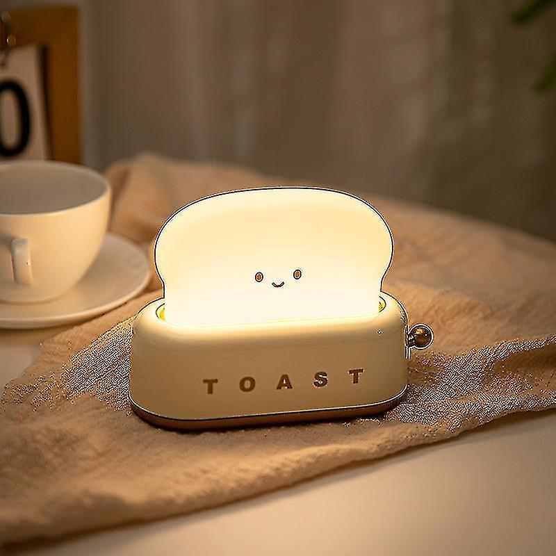 Creative Toast Night Light， Led Bread Maker Night Light， Usb Charging， Dimming Bedroom Bedside Sleep