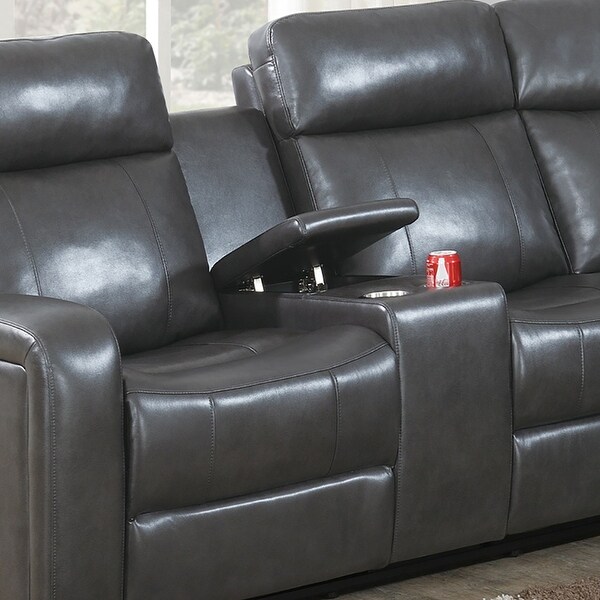 3 Pieces Gel Leatherette Manual Reclining Sectional