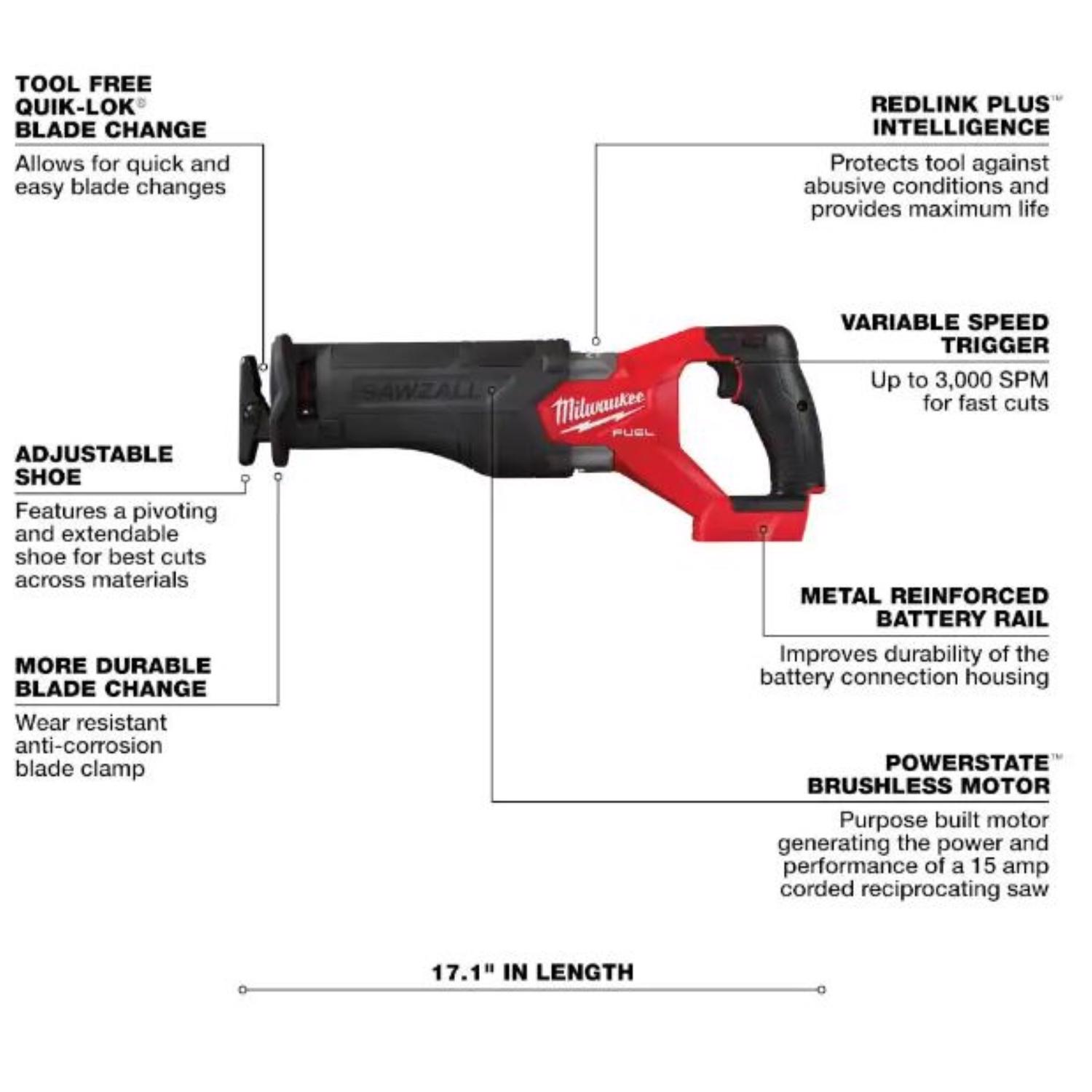 MW M18 Fuel 18 V 5 amps Cordless Brushless 5 Tool Combo Kit