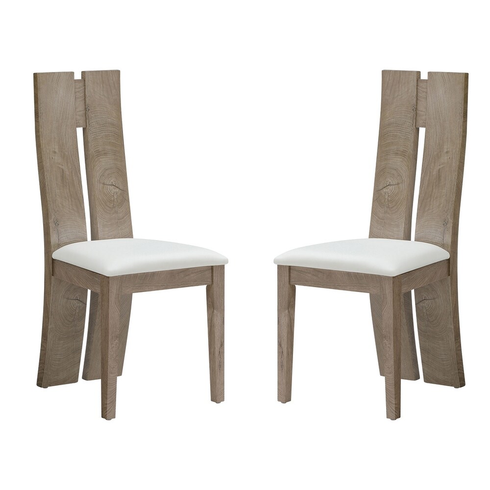 Dining Chair Set of 2 MDF  sponge .PU Leather Upholstered Cushion Seat Wooden Back Side Chairs Wood Armless Dining Chairs.