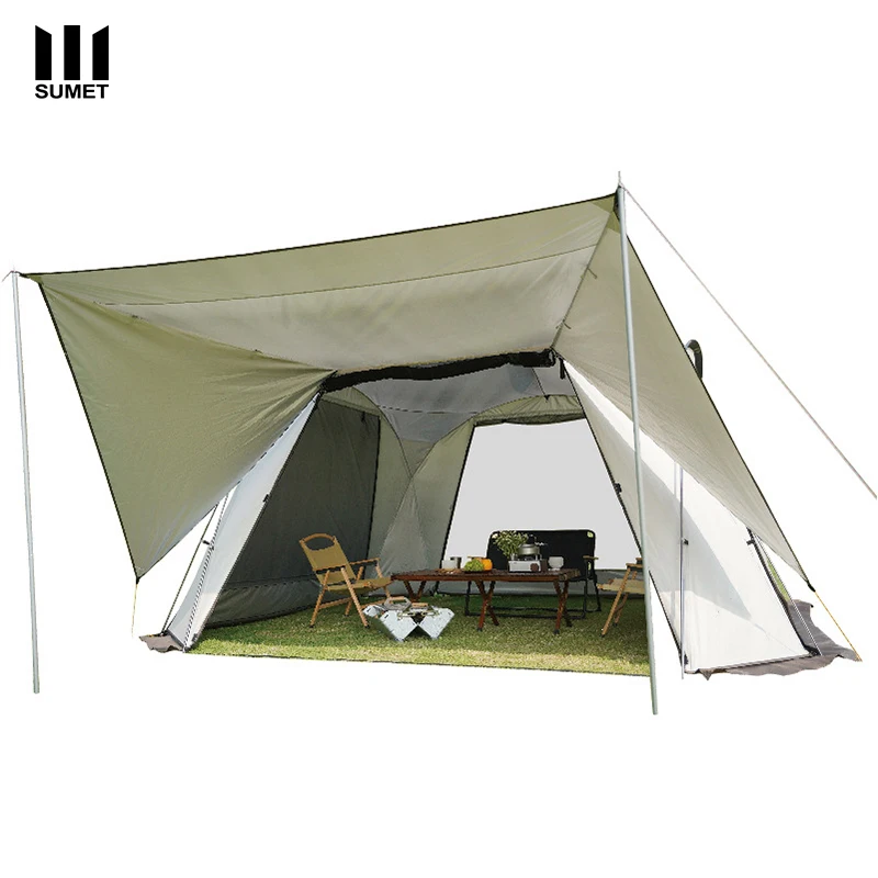 Waterproof Outdoor Hiking picnic TC Polyester cotton picnic tent Bushcraft Camping Shelter Single Person Canopy