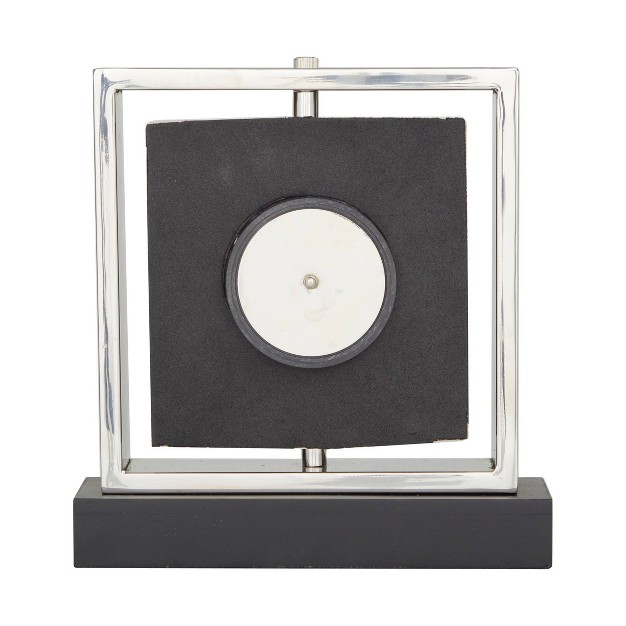 Stainless Steel Clock With Black Base Silver Olivia amp May