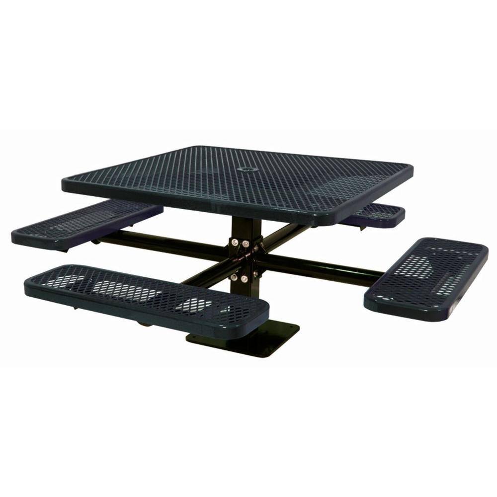 Ultra Play 46 in. Diamond Black Commercial Park Surface Mount Square Table PBK338SM-VBK