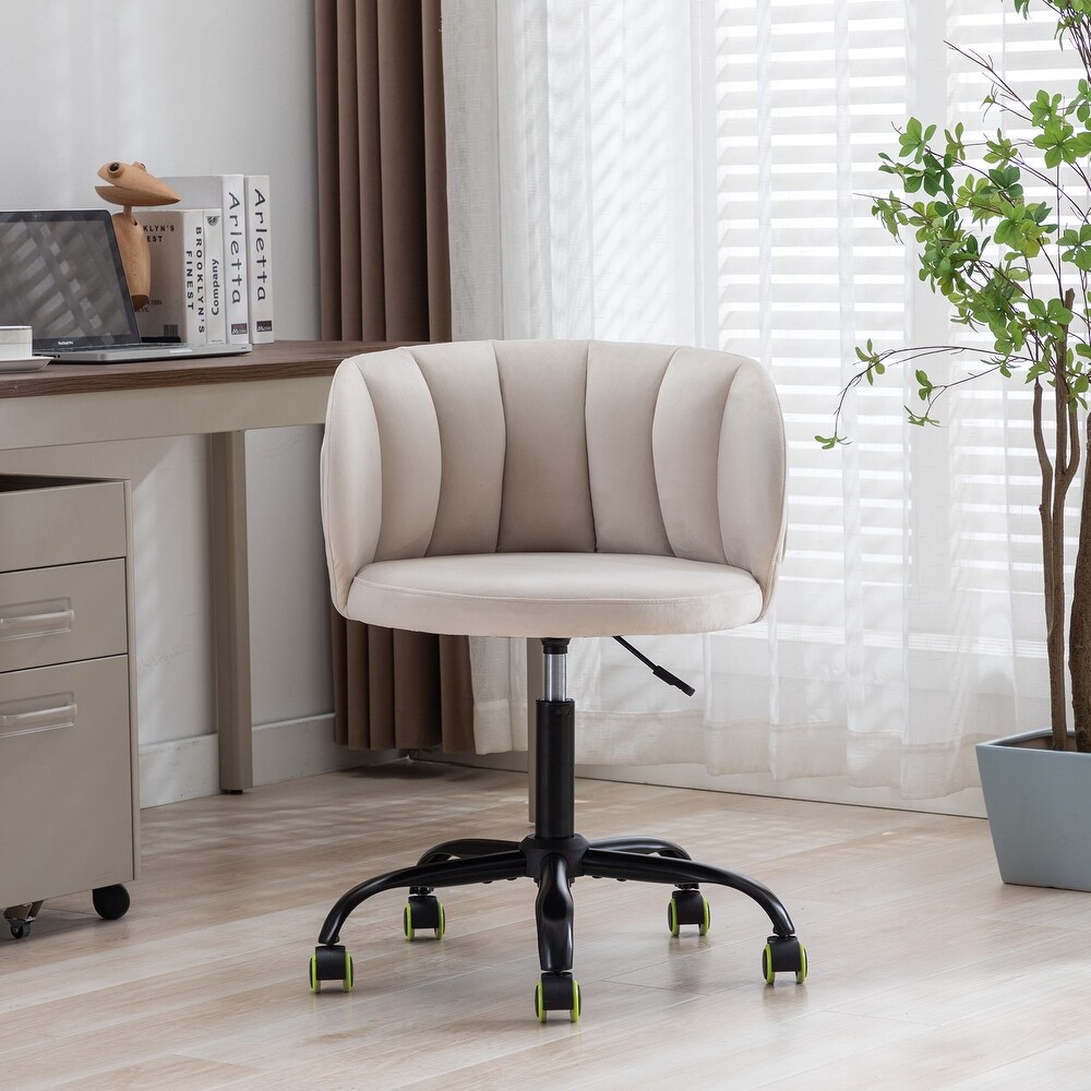 360 Degree Swivel Velvet Leisure Office Chair With Rolling Wheels