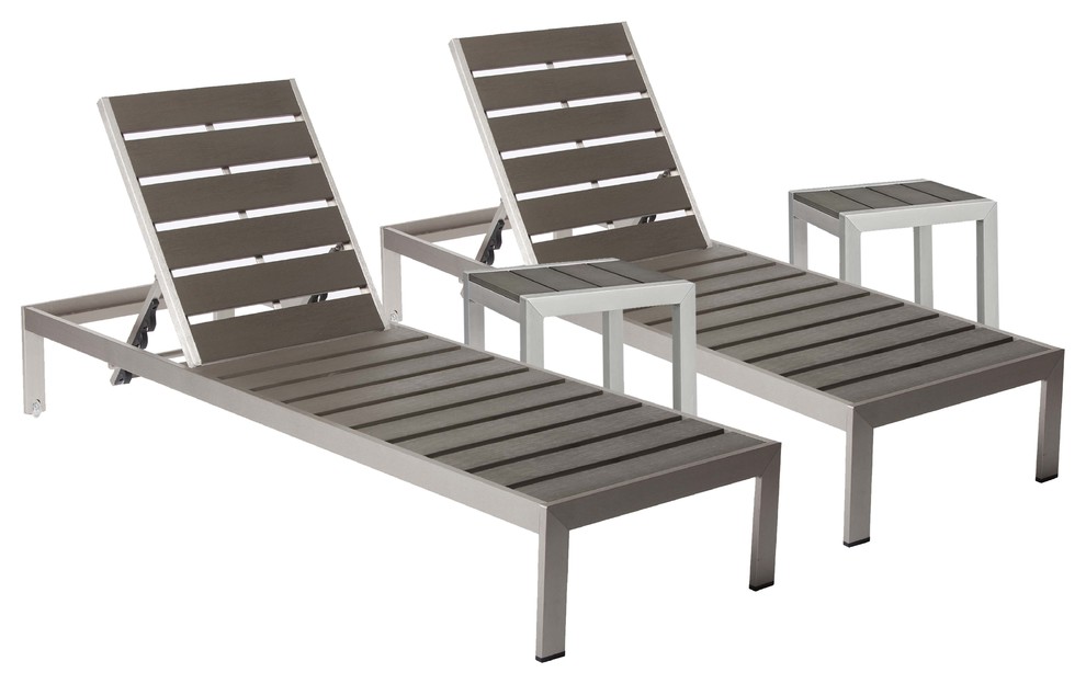 2 Joseph Lounger and 2 Side Table   Contemporary   Outdoor Lounge Sets   by Pangea Home  Houzz