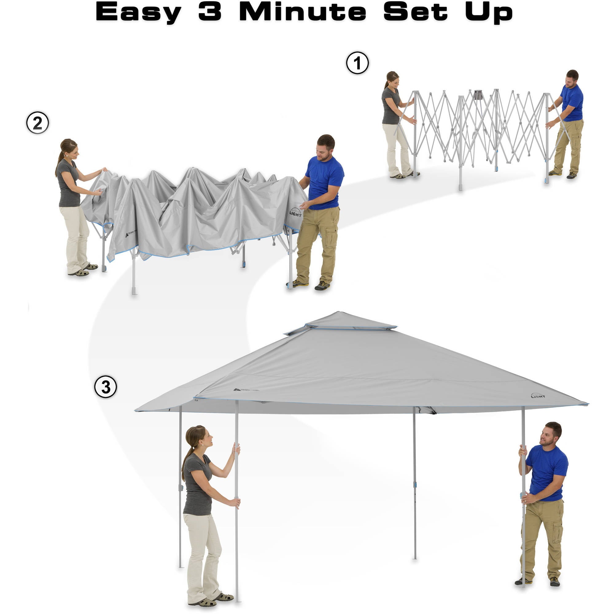 Ozark Trail 13'x13' Lighted Instant Canopy with Roof Vents