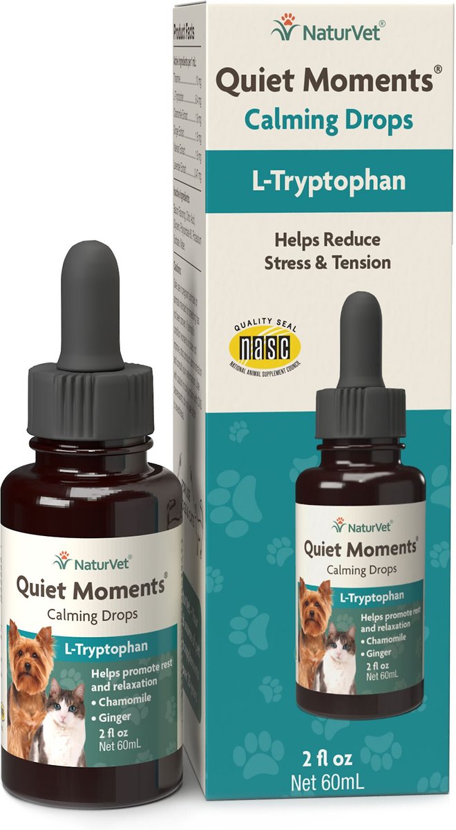 NaturVet Quiet Moments Liquid Calming Supplement for Cats and Dogs