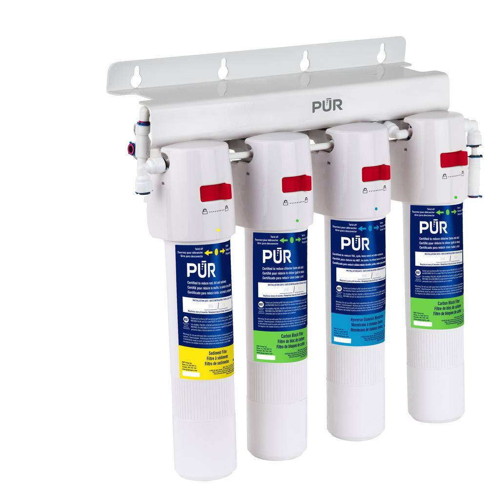 PUR 4-Stage Quick Connect 20.3 GPD Reverse Osmosis Water Filtration System with Faucet PQC4RO