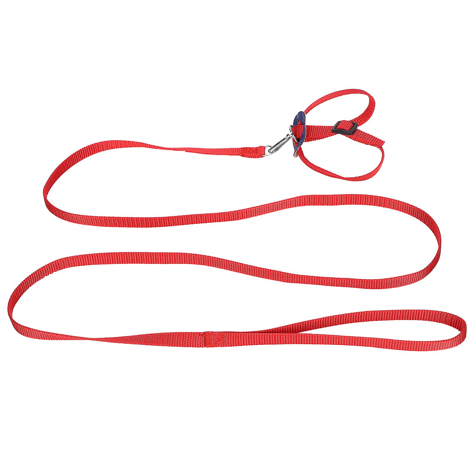 Bird Harness Parrot Leash Adjustable Birds Nylon Antibite Rope For Outdoor Training(rouge )