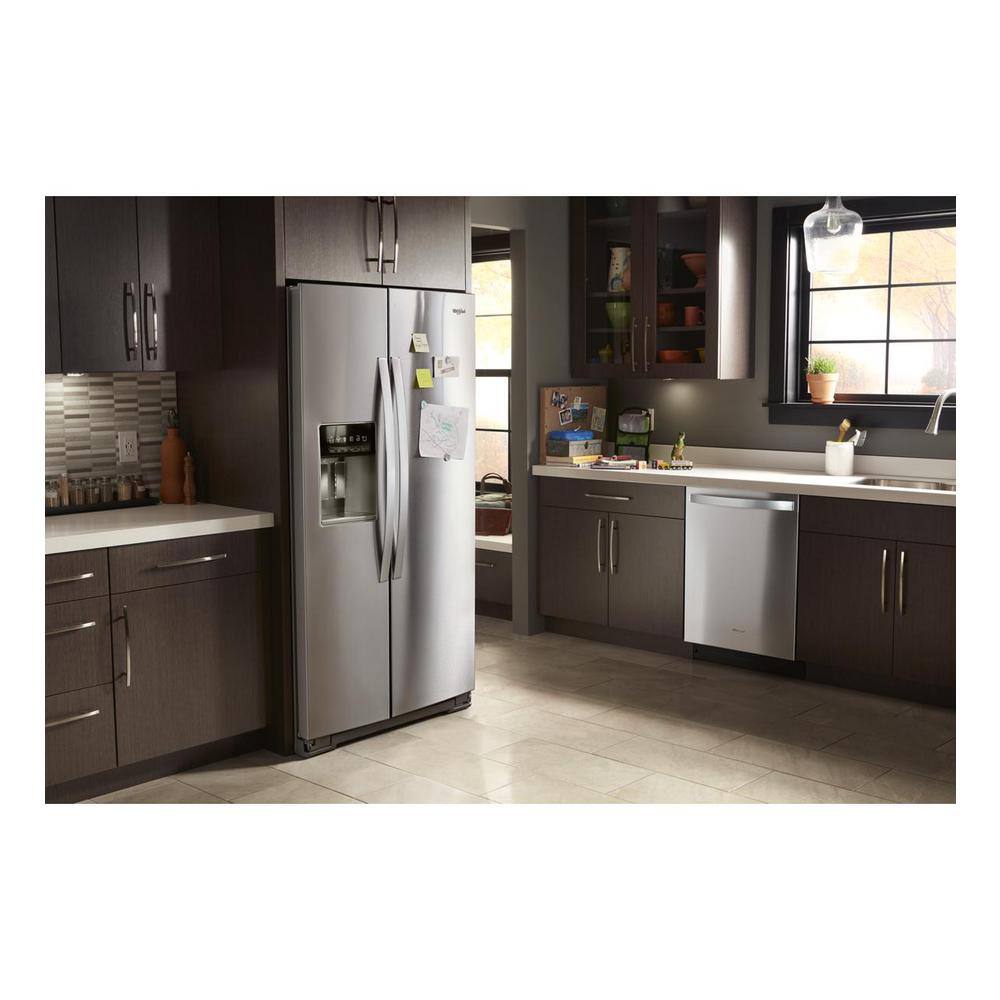 Whirlpool 36 in. 19.8 cu. ft. Side by Side Refrigerator in Fingerprint Resistant Stainless Steel Counter Depth WRS970CIHZ