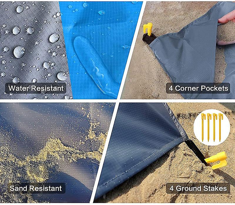 Beach Blanket 79''83'' 4-7 Adults Oversized Lightweight Waterproof Sandproof Beach Blanket Large Picnic Mat Beach Blanket