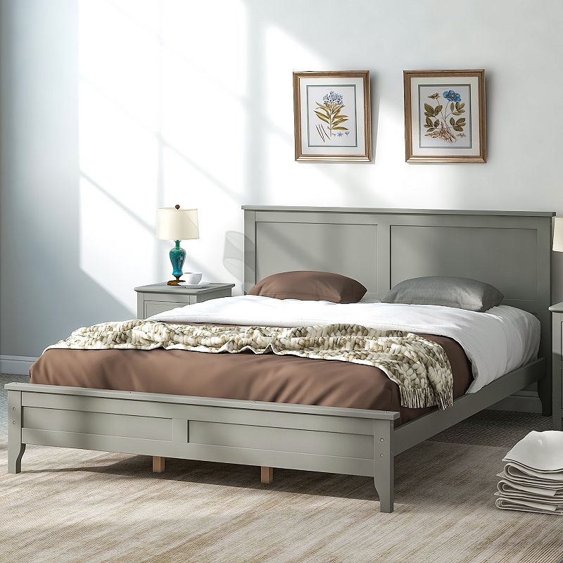 Merax Modern Solid Wood Platform Bed