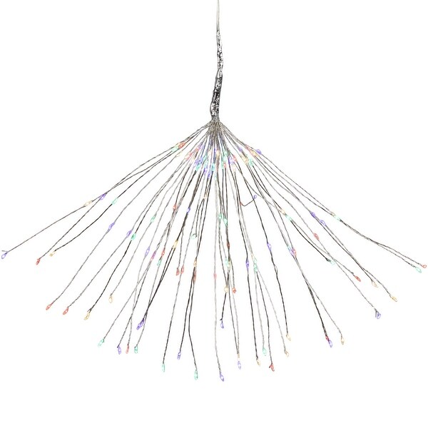 20 LED Firework Silver Branch Christmas Decoration MultiColor Lights